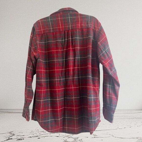 ✨Field & Stream Flannel Shirt Shacket Sz LTall Red Corduroy Flip Cuff✨ - Picture 2 of 6